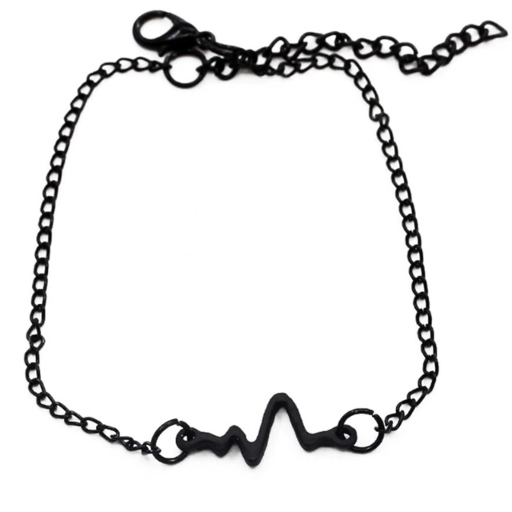 NEW!💙💎BLACK🖤HEARTBEAT🖤BRACELET!💎💙AWESOME! - Picture 5 of 7